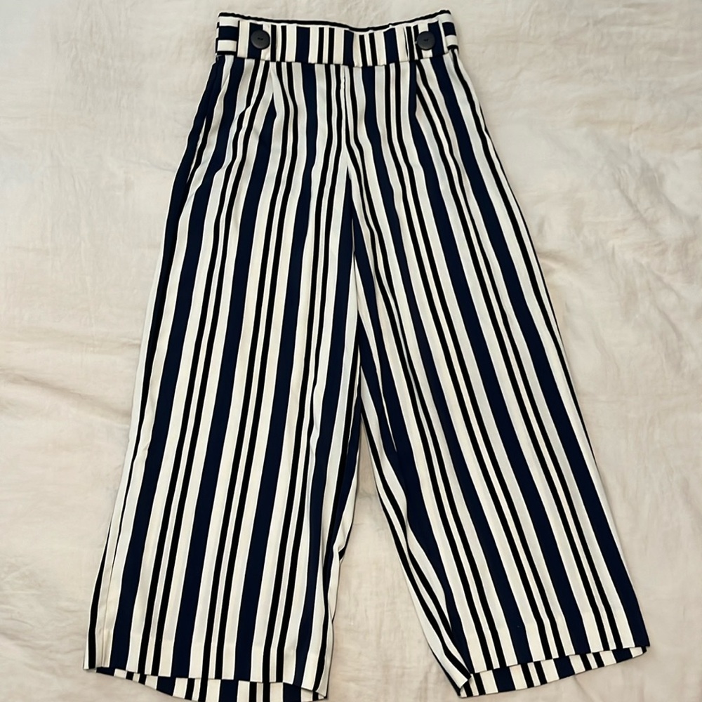 ZARA Wide-Leg Striped Pants
